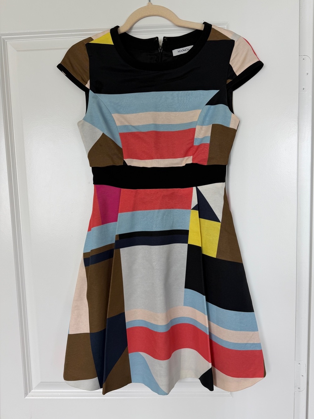 Max & Co. Multicolor Geometric Fit & Flare Mini Dress